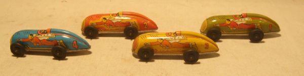 Set of 4 Captain Marvel Race Cars by Automatic To: Set of 4 Captain Marvel Race Cars by Automatic Toy Co., 4 Inch Long, All working & excellent plus to near mint condition