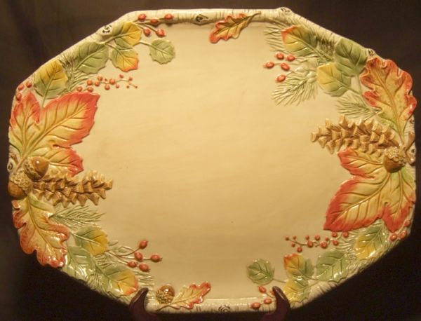 Fitz and Floyd Hawthorne Platter, Fall Leaves, 16: Fitz and Floyd Hawthorne Platter, Fall Leaves, 16 x 12, Excellent Condition