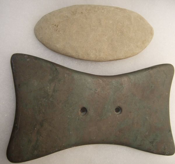 Two Gorgets, 5 Inch and 3 1/4 Inch Long, Ohio: Two Gorgets, 5 Inch and 3 1/4 Inch Long, Ohio