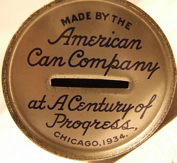 1934 Chicago World's Fair American Can Co. Tin Ba - 3