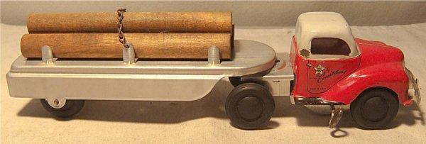 Courtland Log Tractor/Trailer with Box, 12" Long - 5