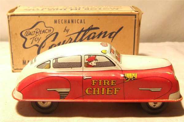 Courtland Fire Chief Car with box, 7" Long, Excel