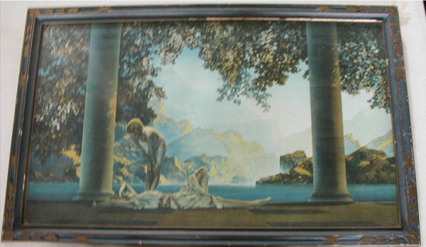Maxfield Parrish Print with Original Frame: Maxfield Parrish Print with Original Frame