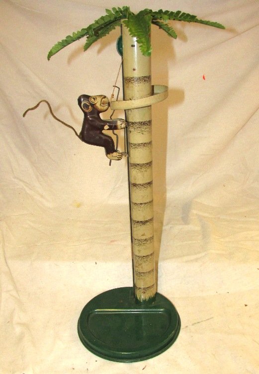 Emporium Tin Monkey Climbing Palm Tree Gravity toy,: Emporium Tin Monkey Climbing Palm Tree Gravity toy, Excellent Condition