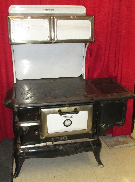 Antique Kalamazoo Prince Stove Enamel Iron, Wood/Coal