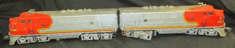 Lionel Pair Santa Fe Alco Diesel Engines A/B Postwar,: Lionel Pair Santa Fe Alco Diesel Engines A/B Postwar, VGC