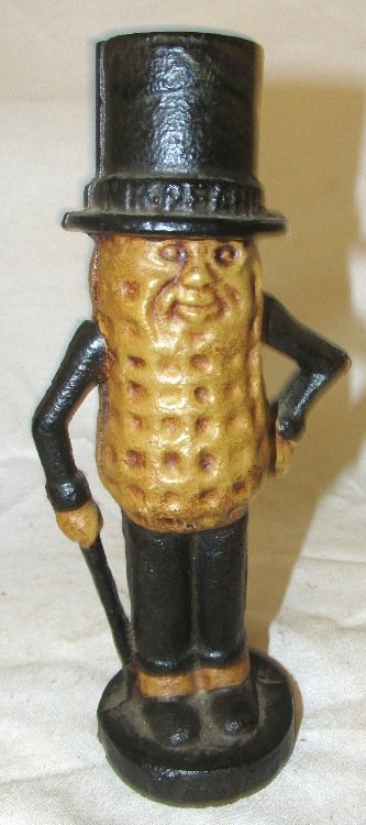 Vintage Style Planters Mr. Peanut Bank Cast Iron Coin