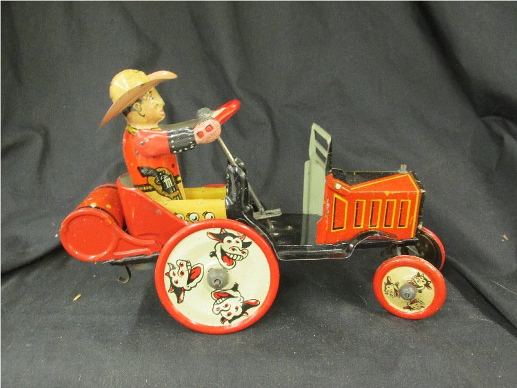 MARX Tin Windup WHOOPEE COWBOY CRAZY CAR: All original with great colors. Excellent