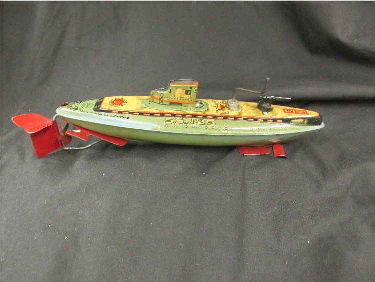 SAN JAPAN Tin Windup SSN 25 SUBMARINE: All original and complete. Excellent