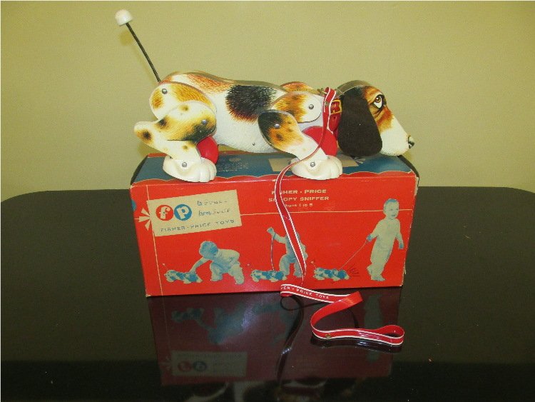 Vintage FISHER PRICE #181 SNOOPY SNIFFER w/Box: All original with great color. With original box
