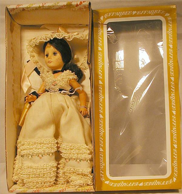 Effanbee Civil War Lady with Box, 15": Effanbee Civil War Lady with Box, Box a Little Ruff