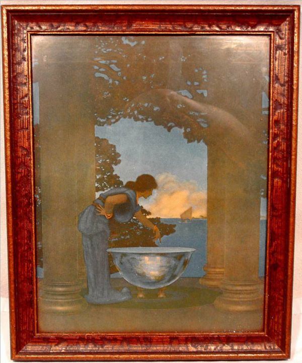 Maxfield Parrish Orignal Print Title Circi's Pa: Maxfield Parrish Orignal Print Title Circi's Palace, the Wonder Tale Print, 10 1/2 x 13 , Original Backing and labeling. Excellent Condition