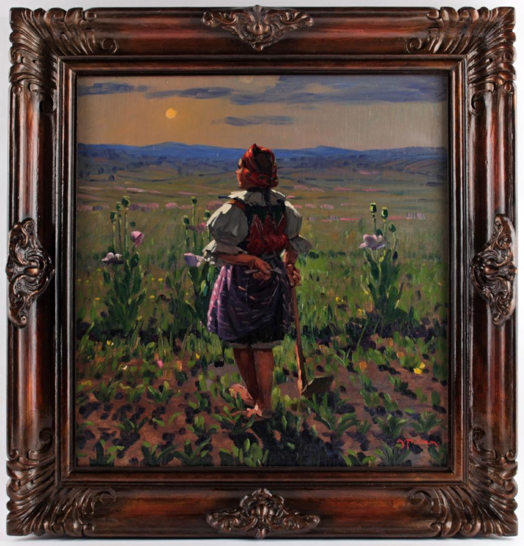 Frolka Antos (Czech, 1877 - 1935): Poppy hoer, oil on plywood, size 51 x 49,5 cm, signed lower right A. Frolka, exhibition catalogue number 37 on the back side, frame. Literature: Between palette and song - MUDr. Antos Frolka, picture