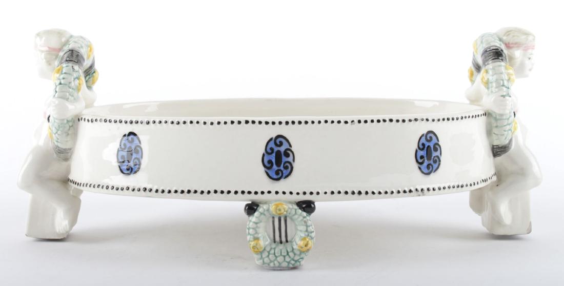 Art Nouveau jardiniere: Bernard Bloch, Eichwald, probably designed by Carl Klimt, ceramics, early 20th century, 17 x 40 x 21 cm. Tentative estimated price (EUR): 720 - 960 Tentative Starting price (EUR): 400