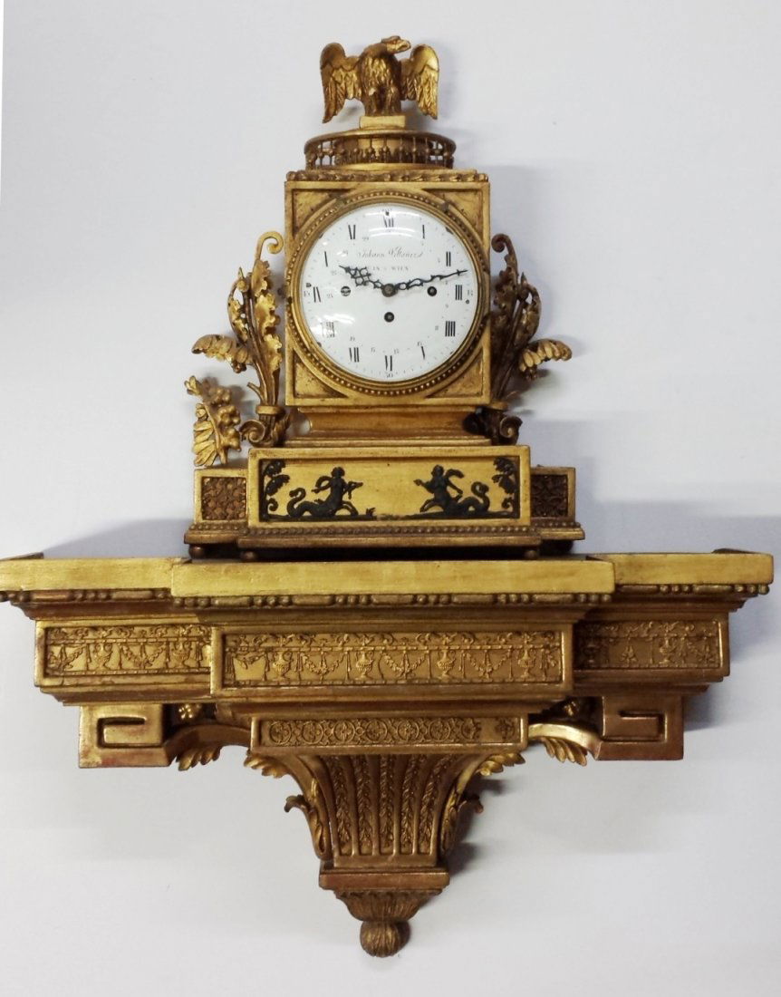 Johann Vellauer Austrian Neoclassical Gilt Mantle Clock (1 of 10)