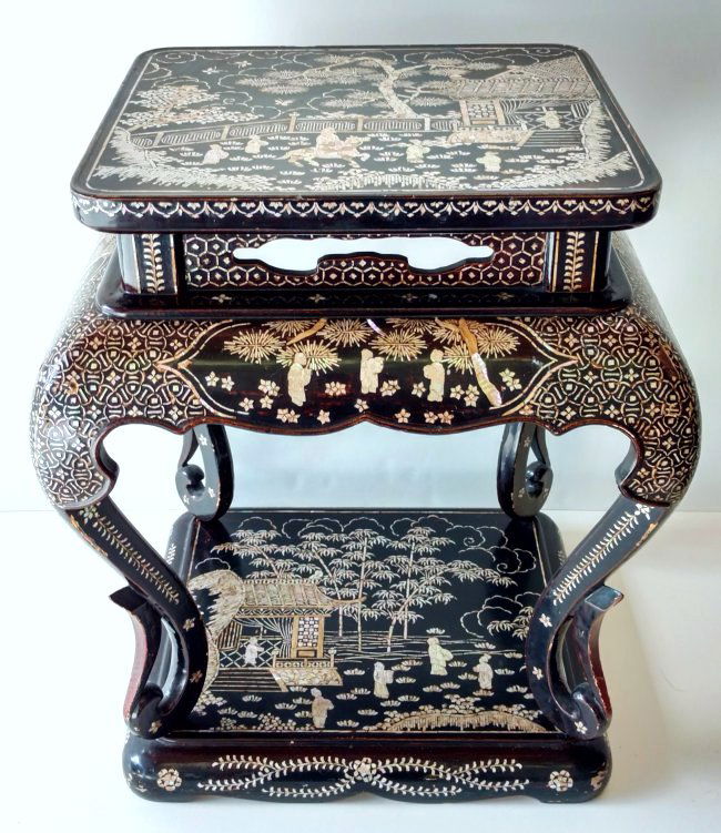 Fine Signed Japanese Showa MOP Tabouret Plant Stand (1 of 9)