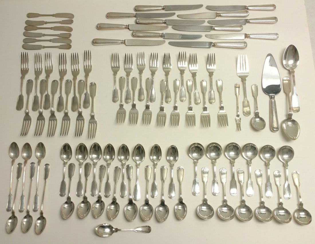 US State Dept Fiddle Thread 87pc Flatware Set (1 of 3)