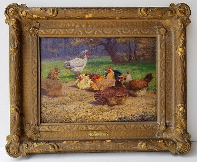 Walter Douglas Farm Chickens Genre Painting (1 of 6)
