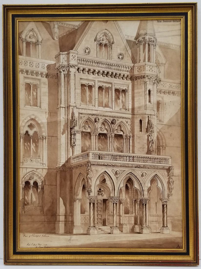 Huge Sir George G Scott Architectural Drawing (1 of 9)