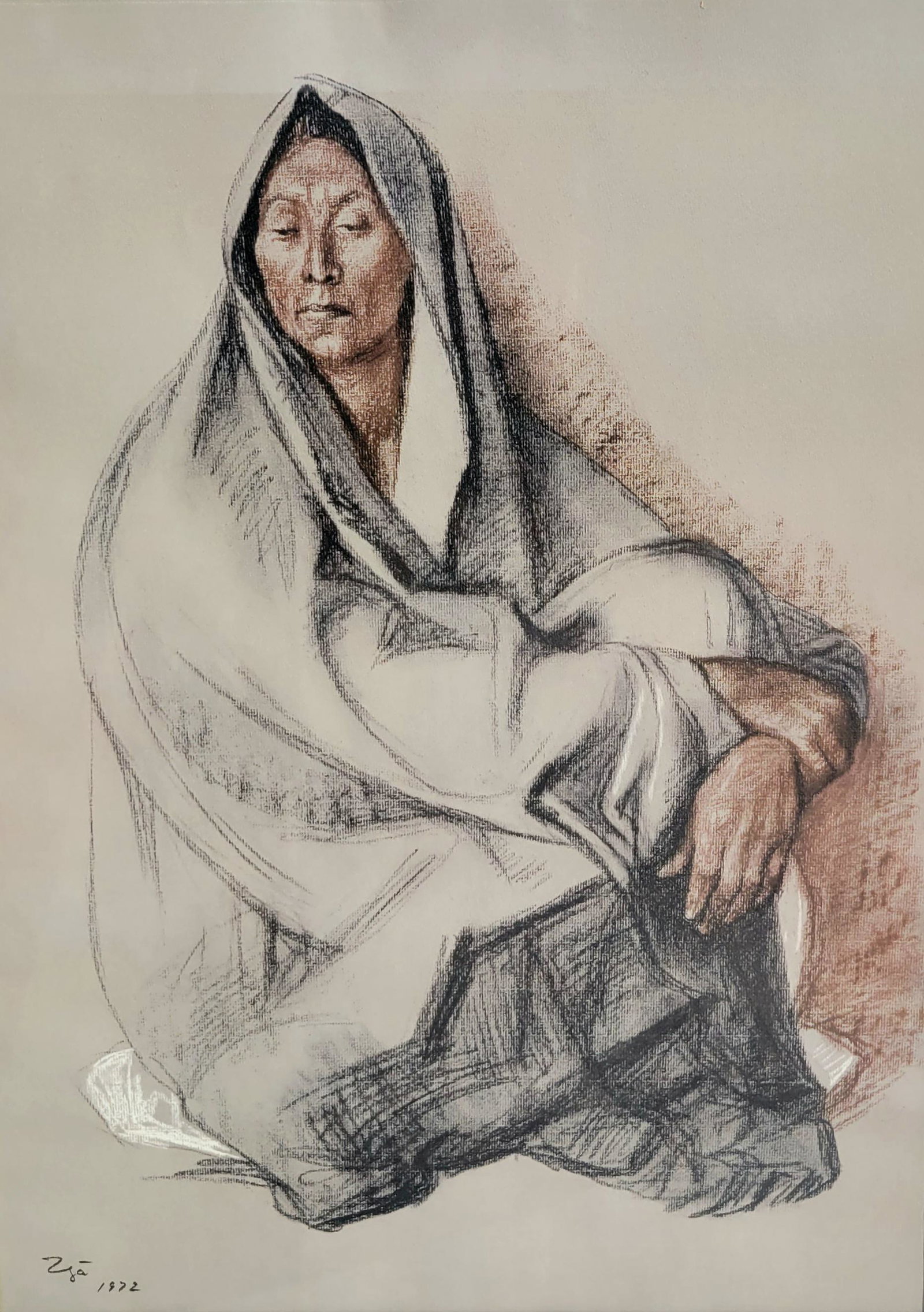 Francisco Zuniga Mexican Seated Woman Pastel (1 of 5)