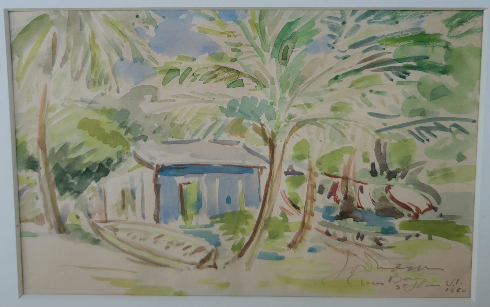 Vanderbilt Estate Jo Davidson Virgin Islands Watercolor (1 of 2)