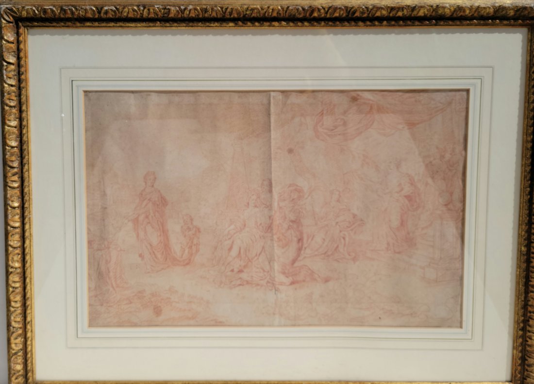 French 18C Versailles Neoclassical Court Drawing (1 of 11)
