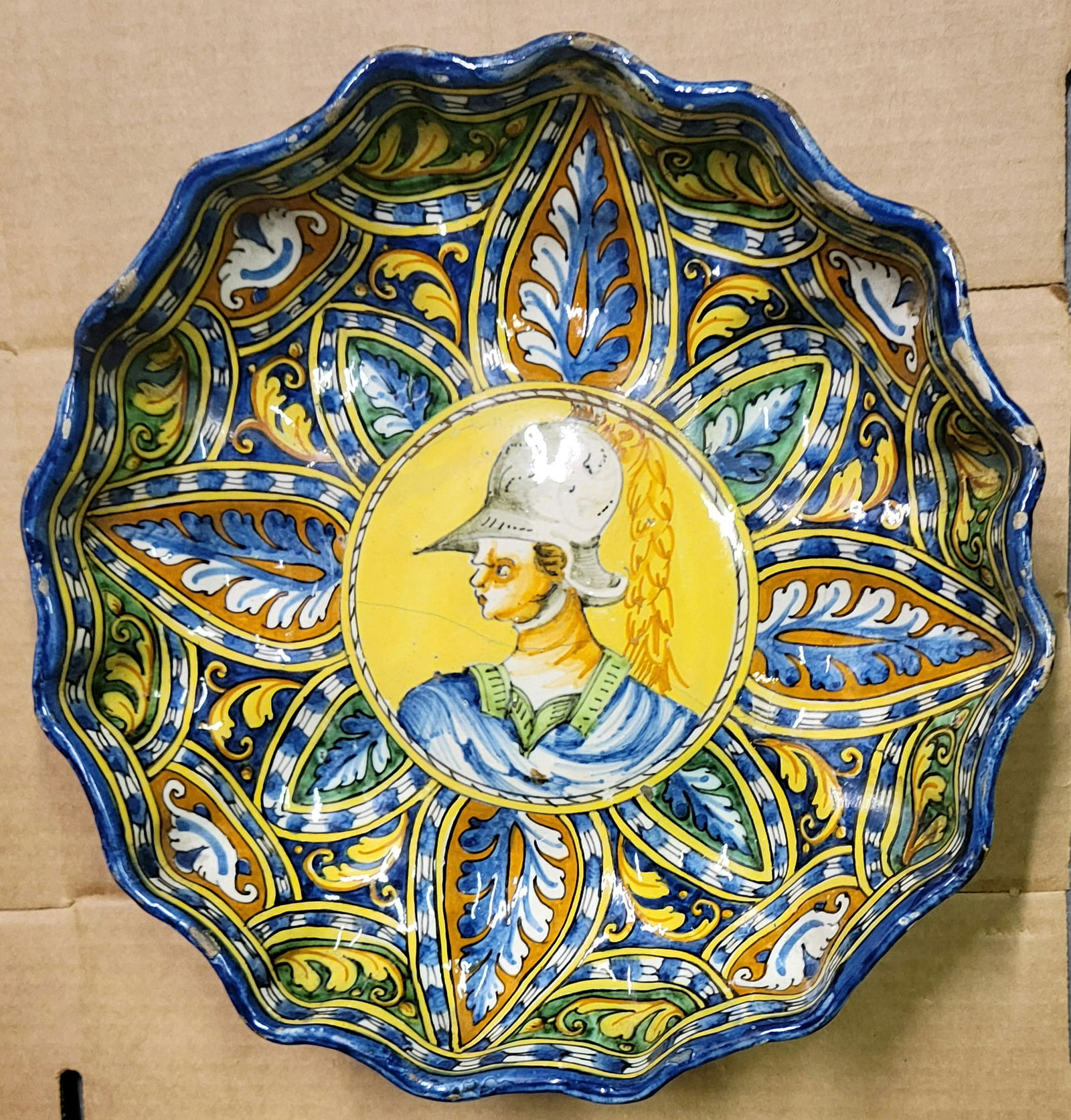 Early Italian Spanish Continental Faience Soldier Portrait Charger (1 of 4)