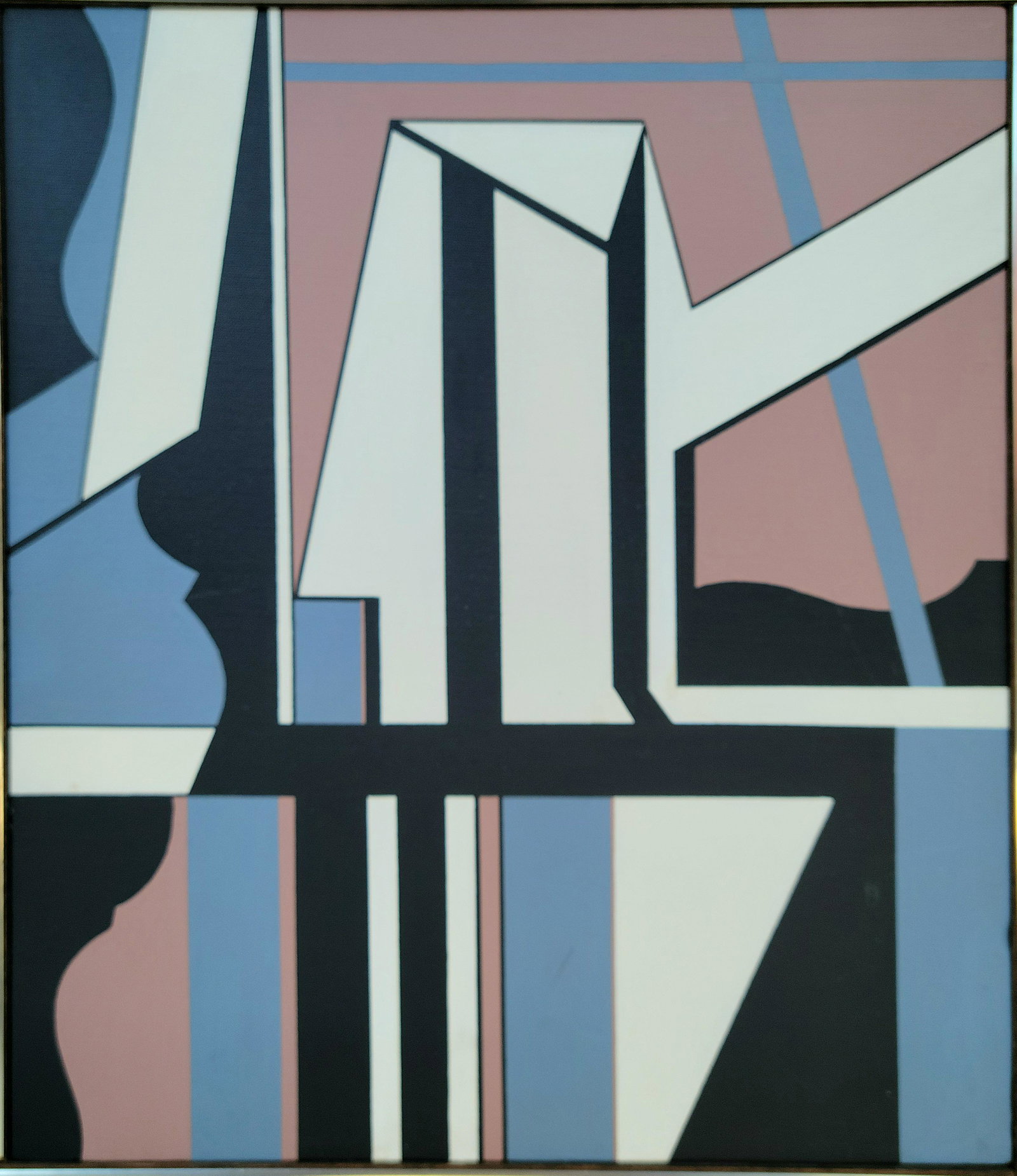 Tom Gaughan 1971 Abstract Modernist Architectonic Oil I (1 of 4)