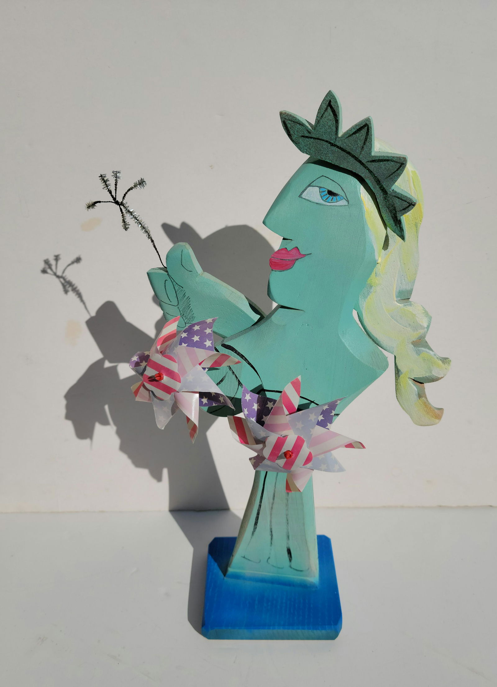 Greg Jaris 2002 Statue Of Liberty Outsider Folk Art Statue (1 of 3)