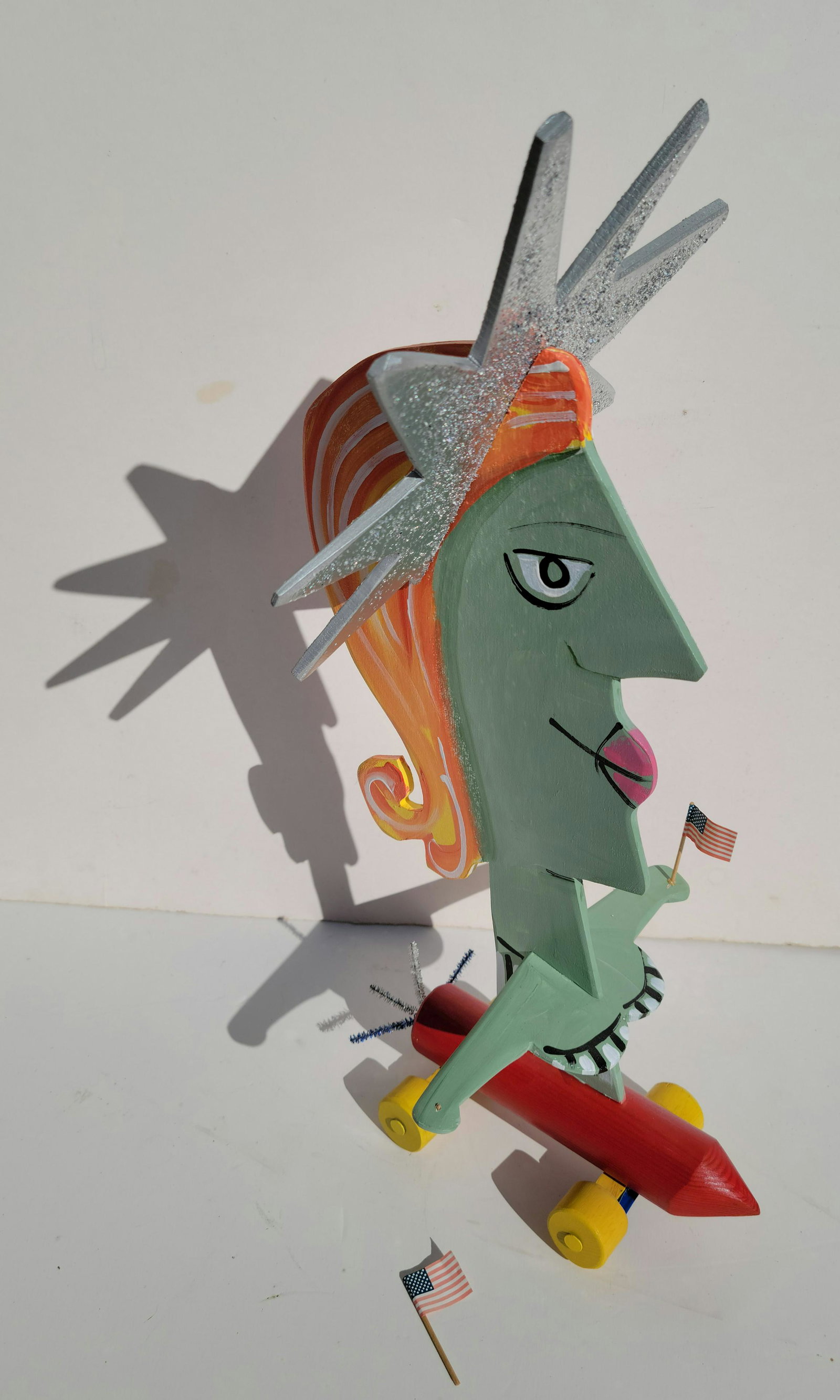 Greg Jaris 2005 Statue Of Liberty Outsider Folk Art Statue (1 of 3)