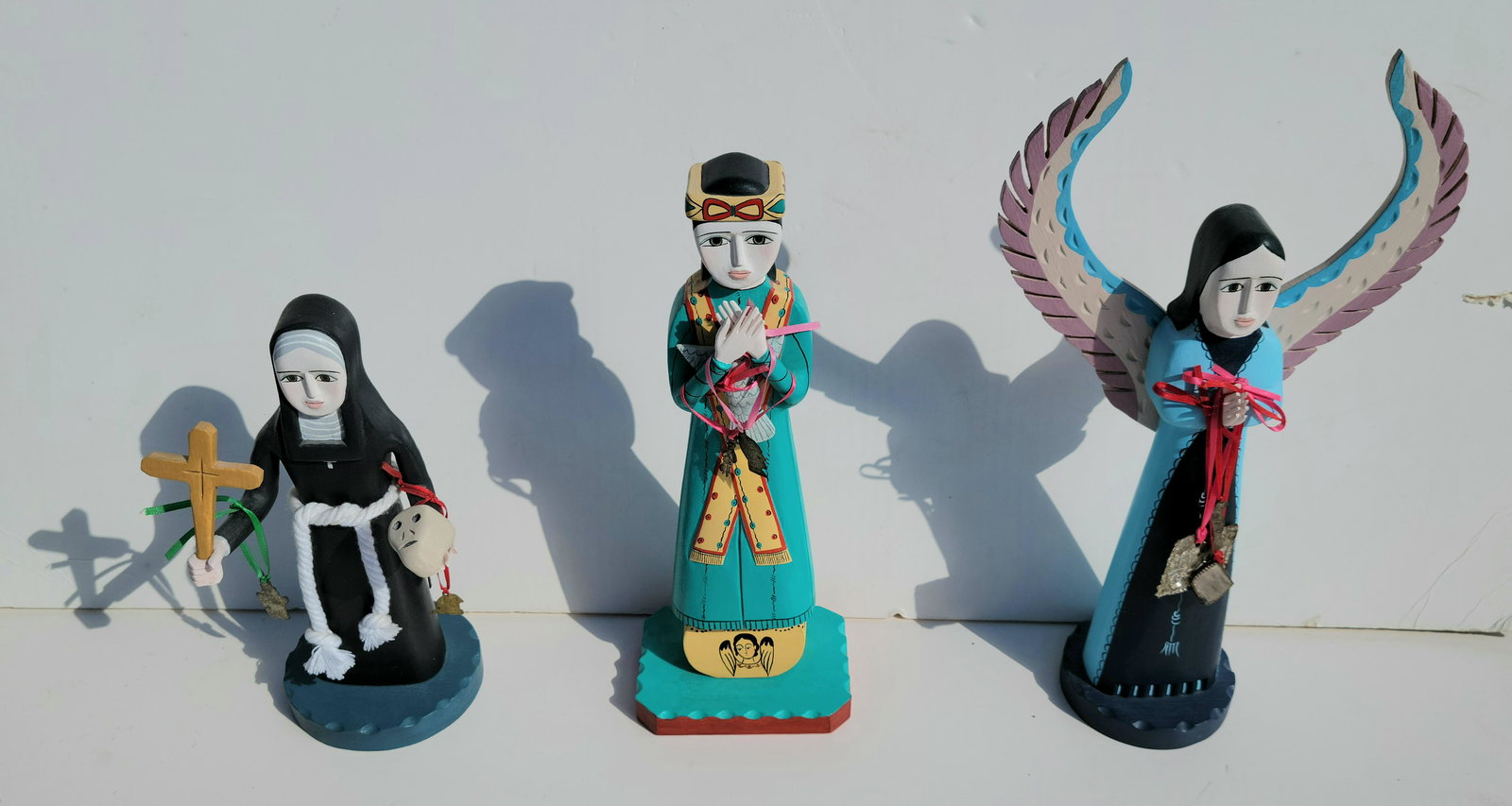 Three Anita Romero Jones Christian Santa Fe NM Folk Art Statues (1 of 3)