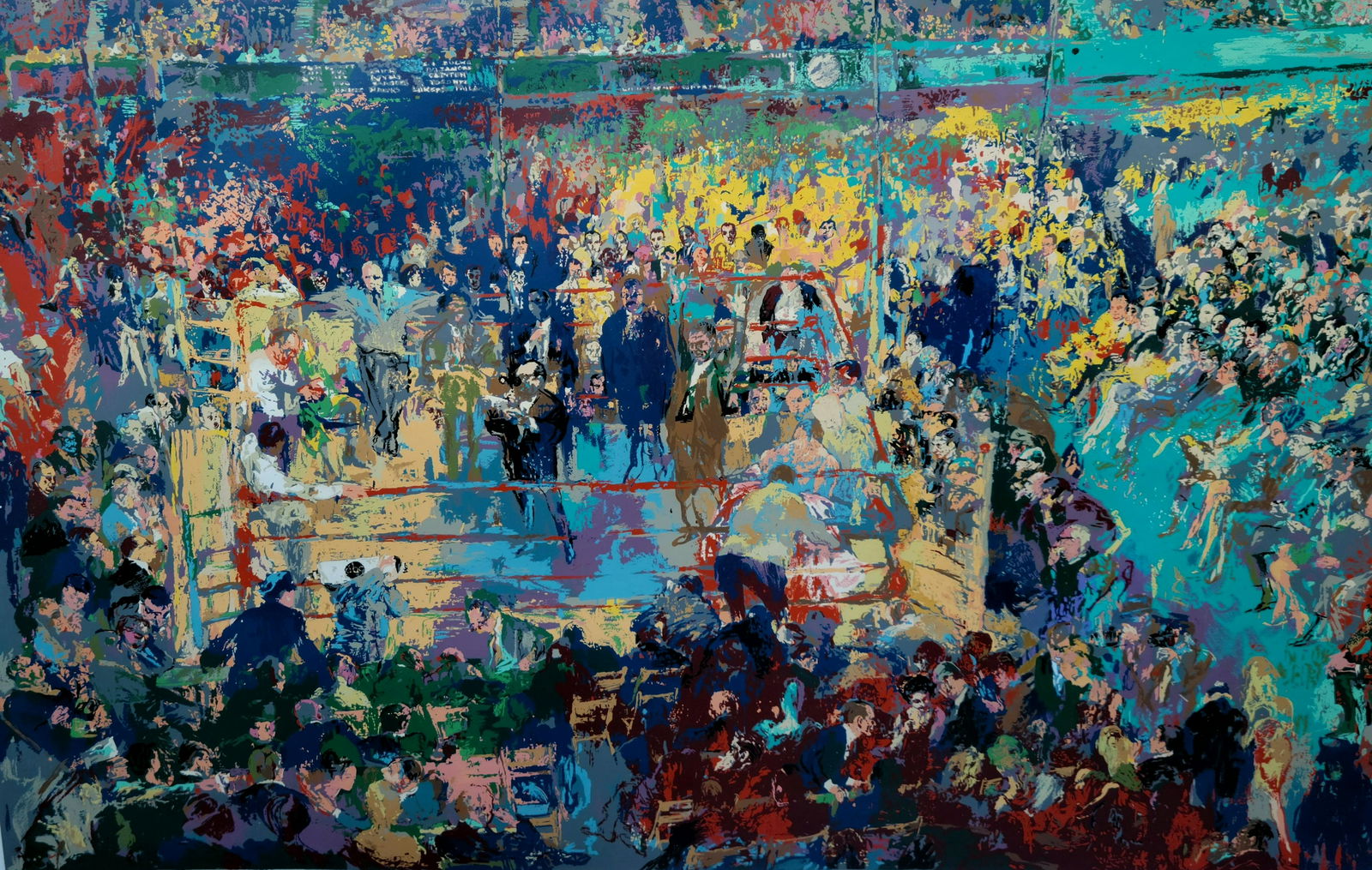 Large Leroy Neiman 1971 Madison Square Champions AP Screenprint Boxing (1 of 5)