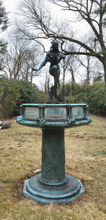 Vanderbilt Estate John Bateman Bronze Nymph Fountain 81x43 Inch Verdigris Garden Patina: Four images added, scroll through 13 images. One of 15 Vanderbilt garden and large annex lots that is NY-NJ-CT Tri-State pick up 1 hr from Manhattan, the rest of the sale ships from the Tampa Bay.