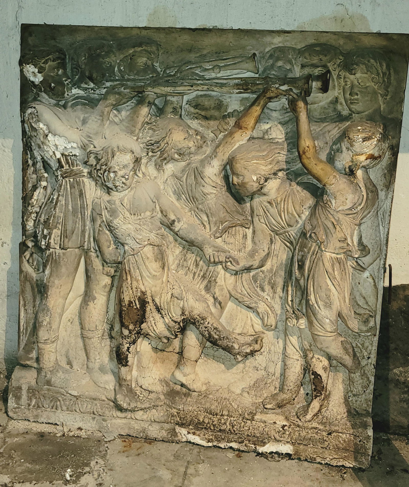 Studio Of Gertrude Vanderbilt Whitney Roman Manner Large Plaster Frieze Relief Plaque (1 of 4)