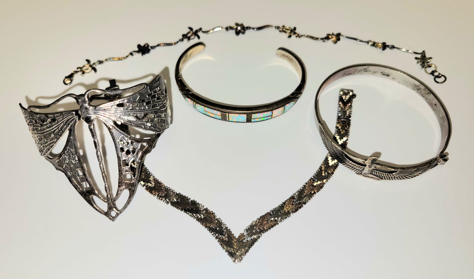 Irene Cara Estate 5 Assorted International Silver Bracelets 1.9 To 2.5 Ozt TW COA (1 of 1)