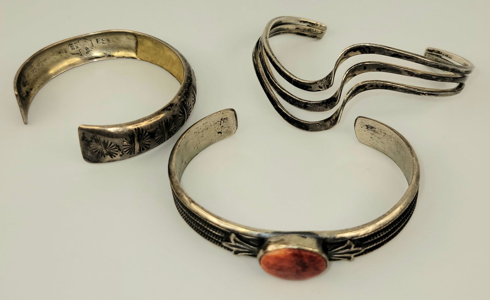 Irene Cara Estate 3 Native American W Begay E Sam Bien Muir Silver Cuff Bracelets COA (1 of 1)