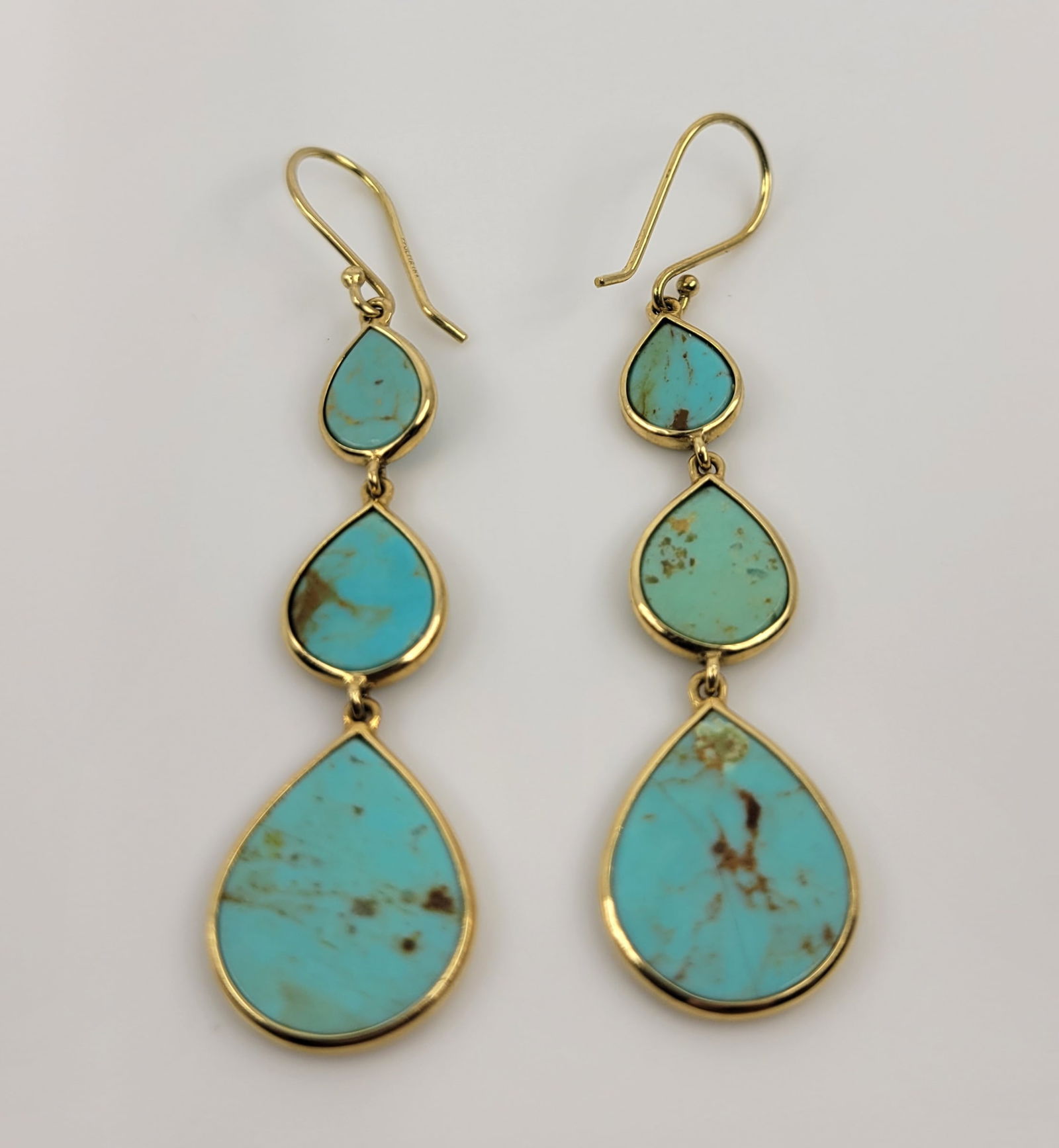 Irene Cara Estate Pair 18k Gold Ippolita Turquoise Earrings COA (1 of 1)