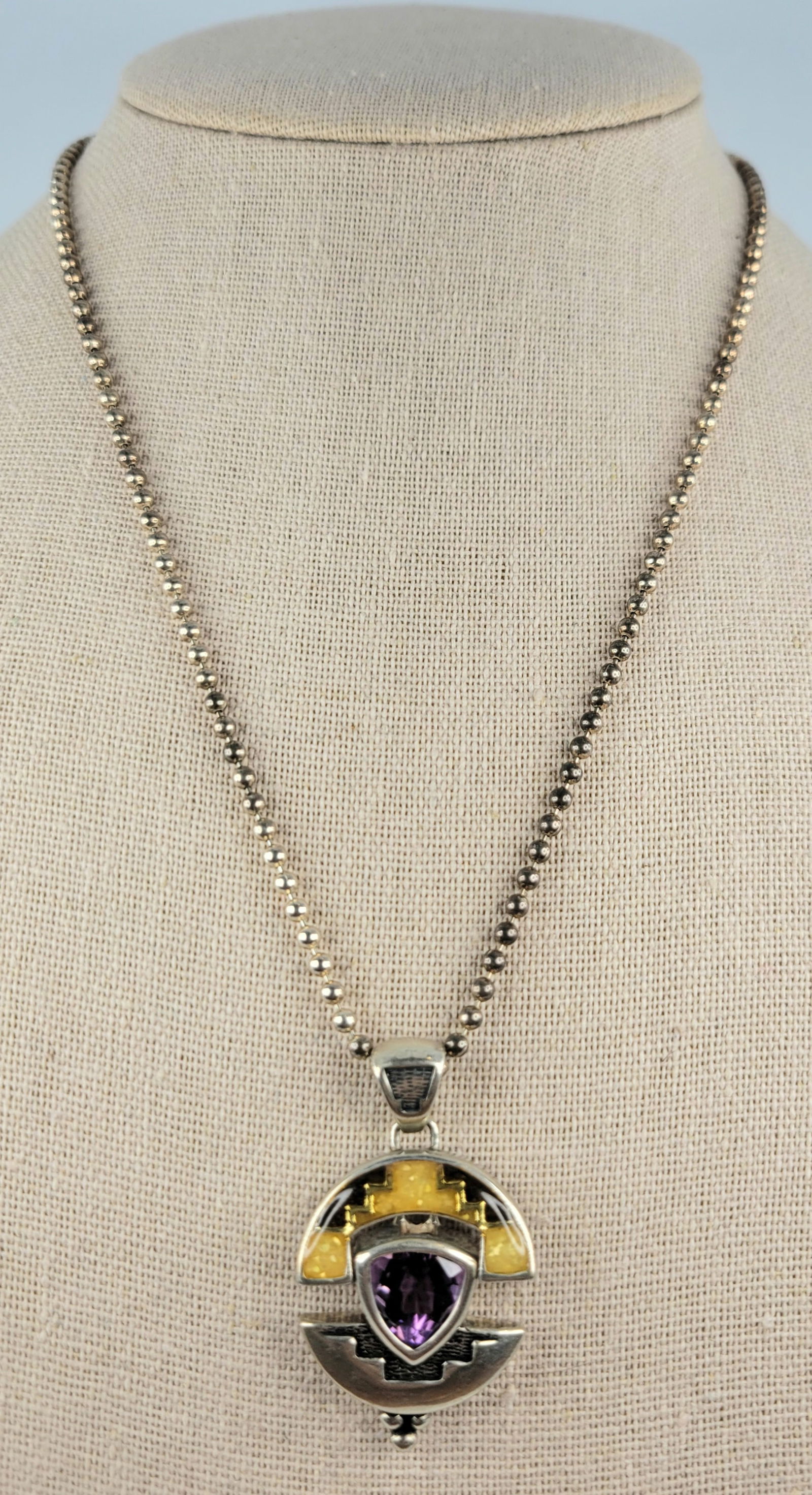 Irene Cara Estate Sterling Silver Stone Set Pendant Necklace Coa Auction