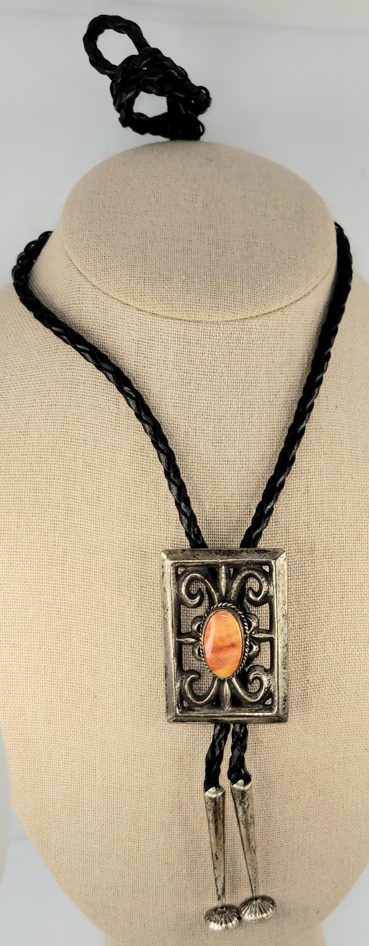 Irene Cara Estate Stone Set Silver Bolo Tie COA (1 of 1)