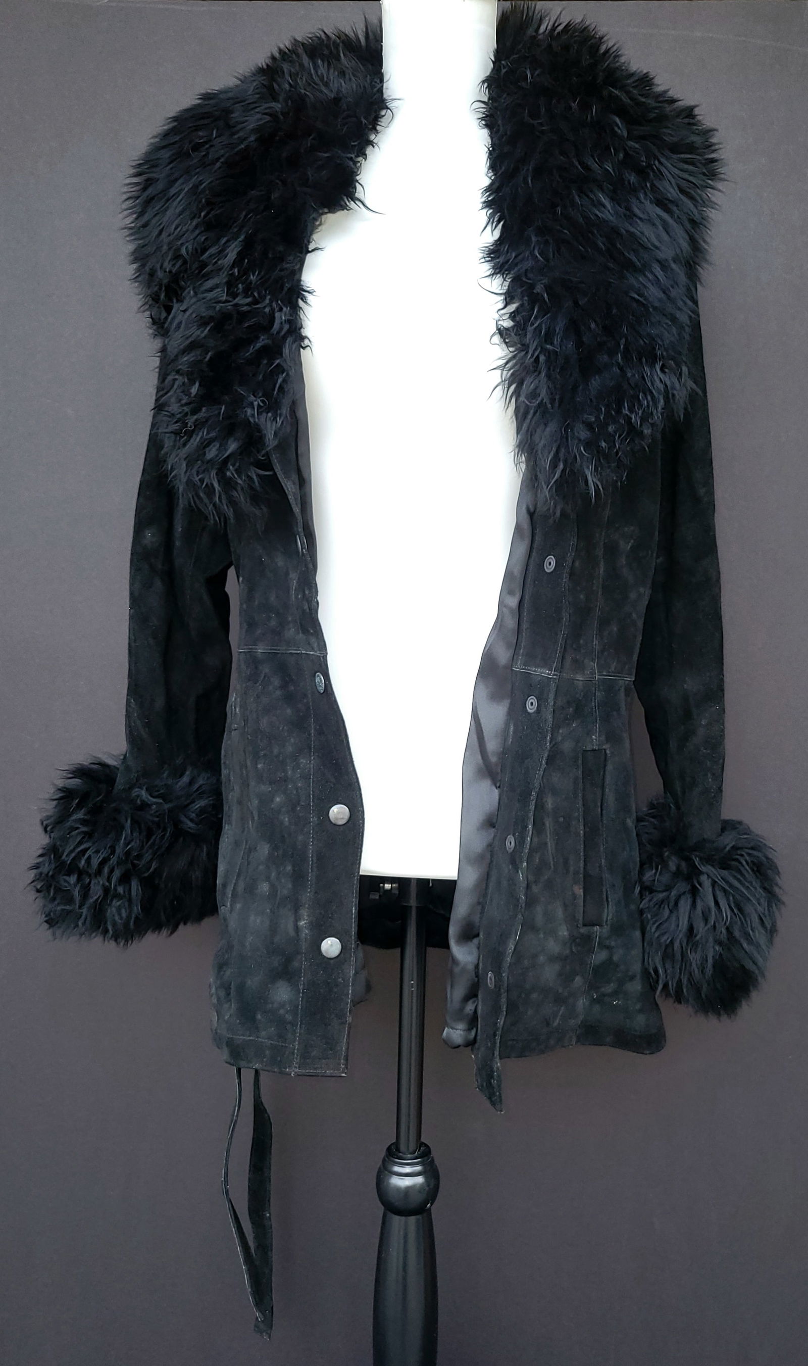 Irene Cara Estate Jane Norman Suede Leather Faux Fur Jacket COA (1 of 2)