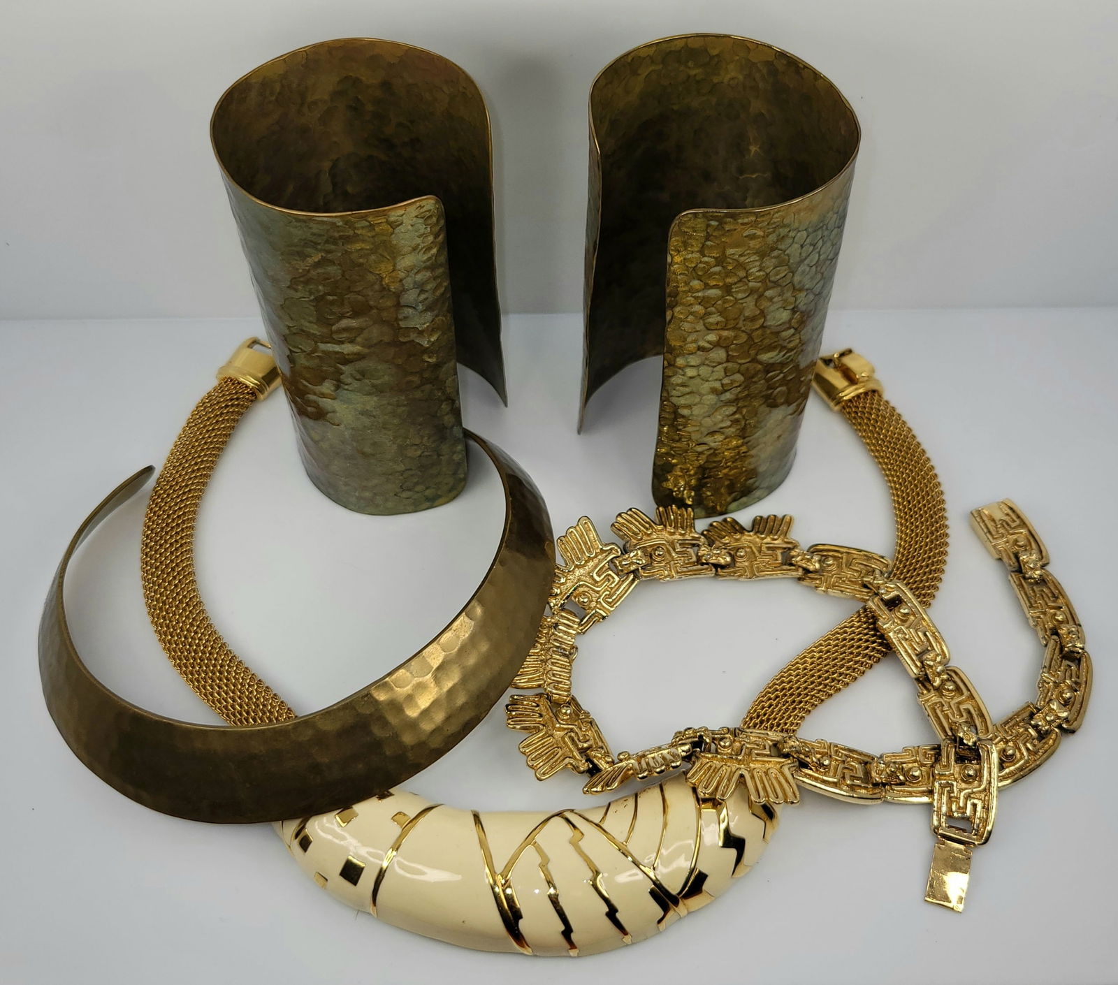 Irene Cara Estate TV Worn Brass Cuffs Plus Choker And 2 Costume Necklaces COA (1 of 2)