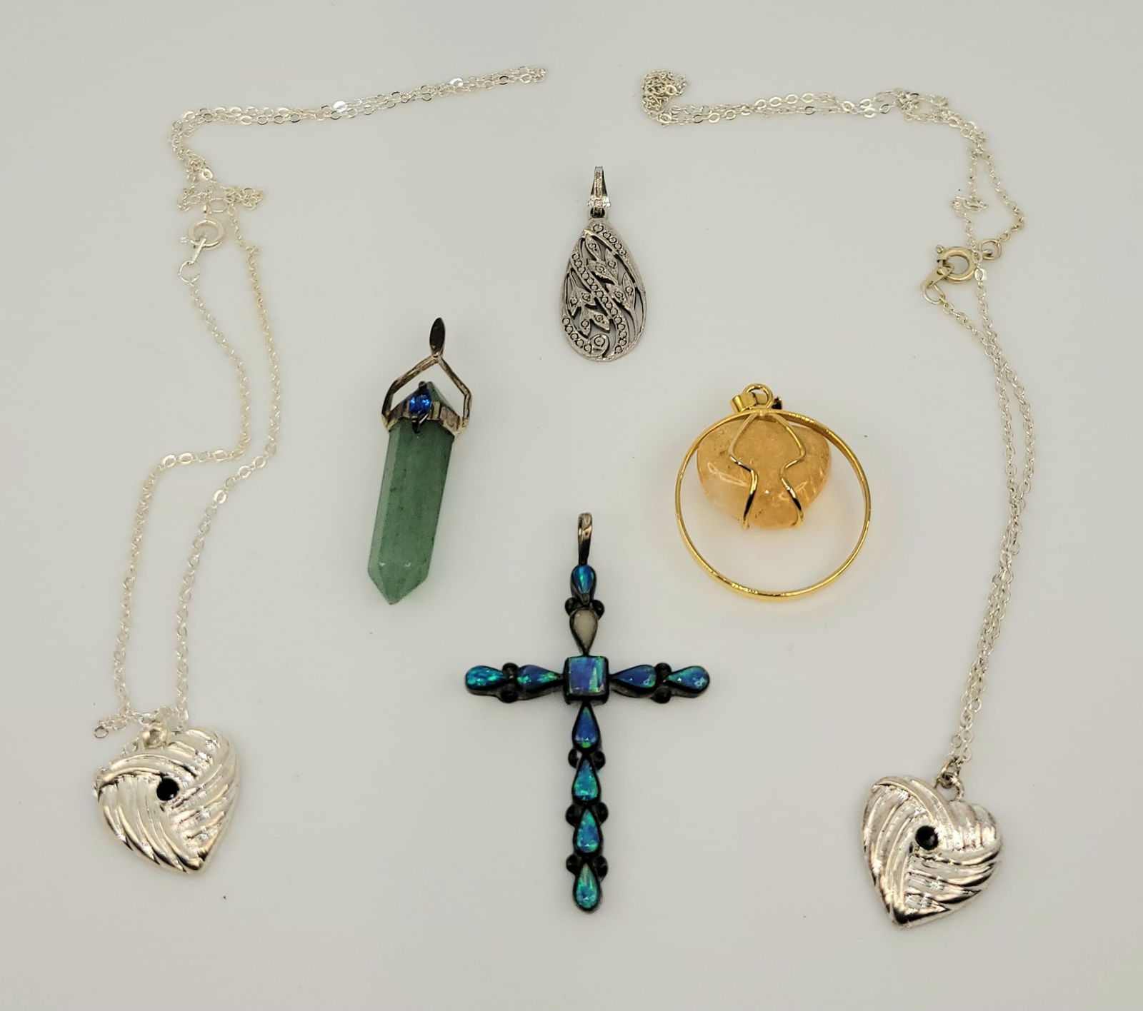 Irene Cara Estate 6 Sterling Crystal And Costume Pendants COA (1 of 1)