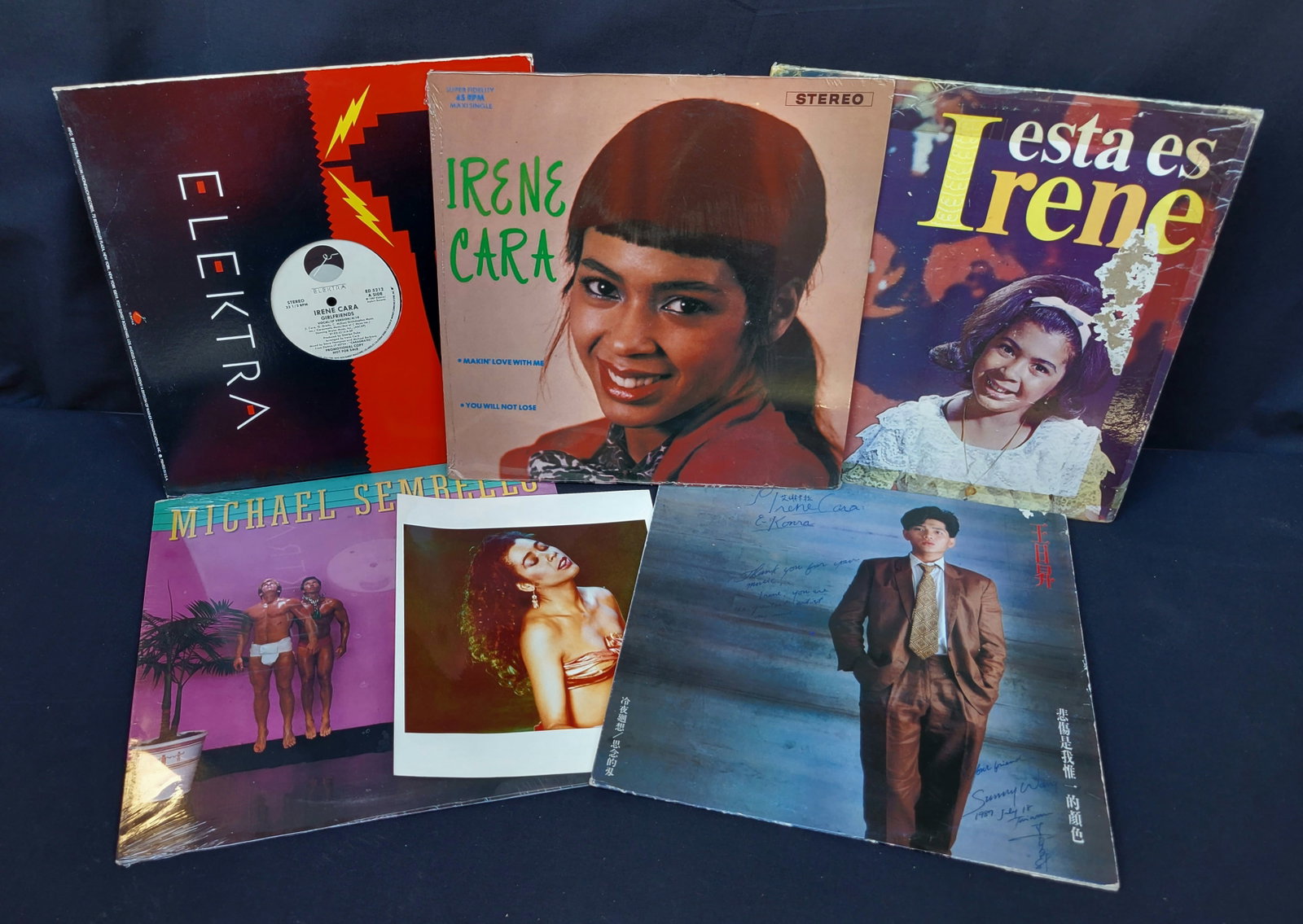 Irene Cara Estate Autographed And Personal Copy Vinyl Plus Photo COA: Irene Cara Estate Autographed And Personal Copy Vinyl Plus Photo COA. Incl a personal copy Sunny Wang Taiwanese American singer actor autographed and warmly inscribed album, a personal copy Makin Love