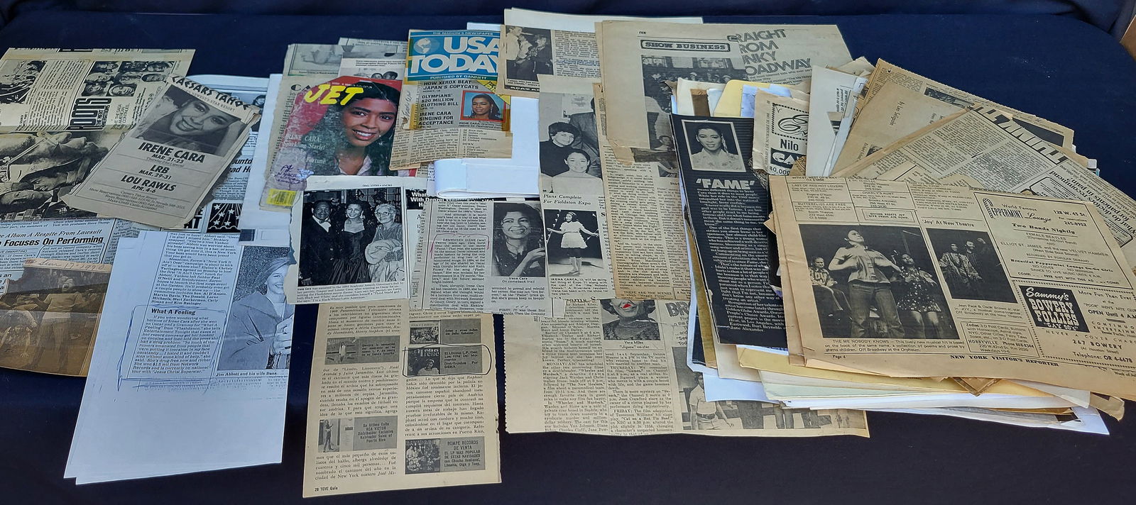 Irene Cara Estate Artist Personal Archive Career Newspaper Clippings COA: Irene Cara Estate Artist Personal Archive Career Newspaper Clippings COA. Many dozen plus photocopies of more articles and assorted publication pages, etc. SHIPPING NOTES: Flat rate shipping prices ar