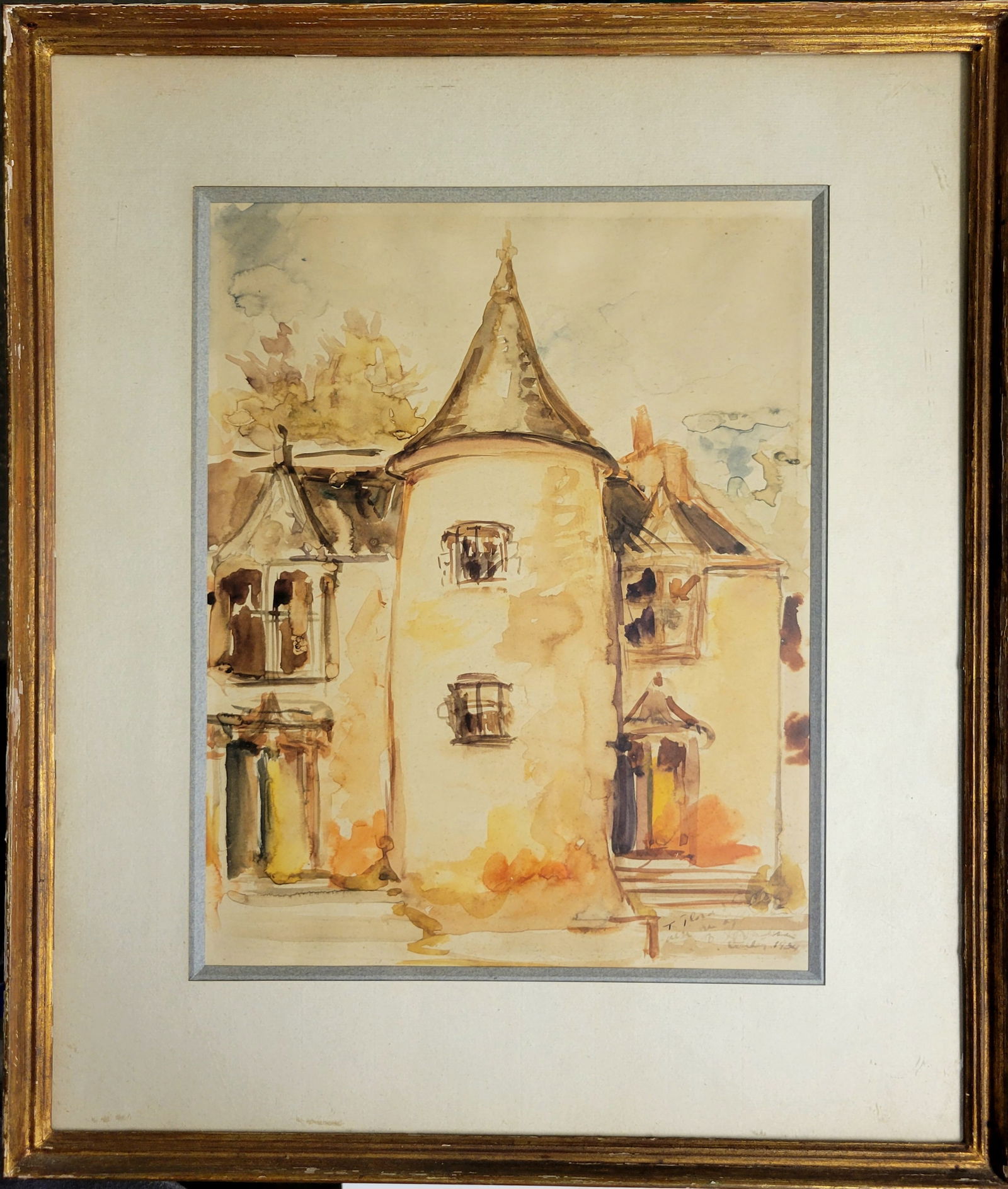 Vanderbilt Whitney Archive Jo Davidson To Flora Le Boulay Chateau Watercolo (1 of 3)