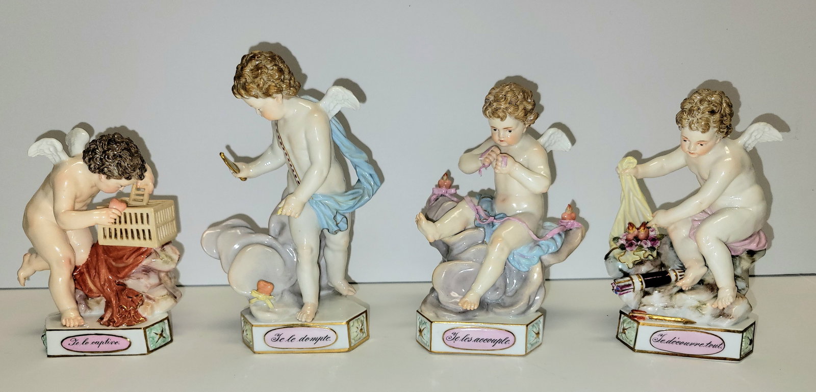 Havemeyer Descendants Group 4 Meissen Antique Cupid Porcelain German Figures Statues (1 of 2)