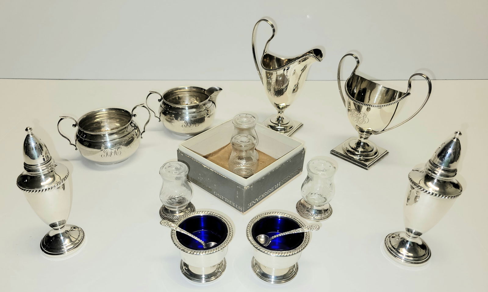 Havemeyer Descendants Dozen Plus Silver Creamers Sugar Shakers Salts 16ozt Sterling Hollowware (1 of 1)