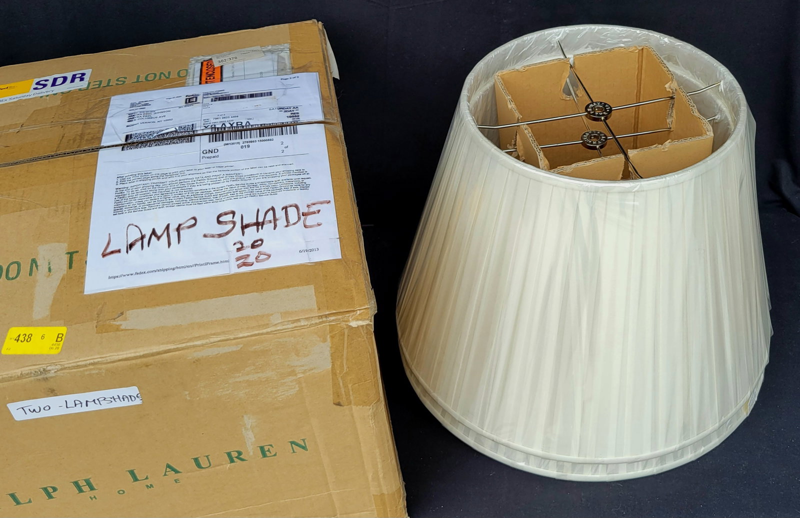 Jasan Estate Pair New Ralph Lauren Lamp Shades 12.75in High Wrapped And Boxed (1 of 1)
