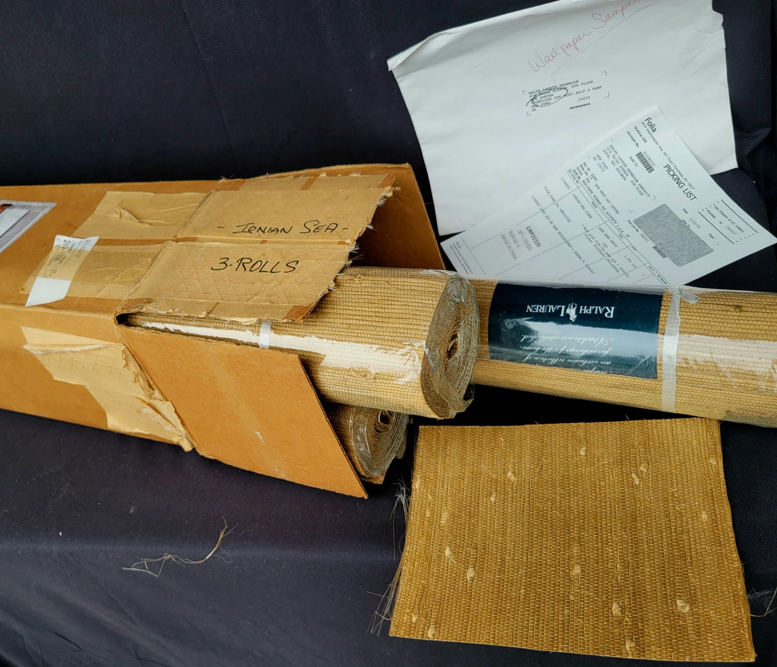 Jasan Estate 3 Rolls Ralph Lauren Grass Cloth Wallpaper 36in x 10 Yards x 3 Plus Sample (1 of 1)