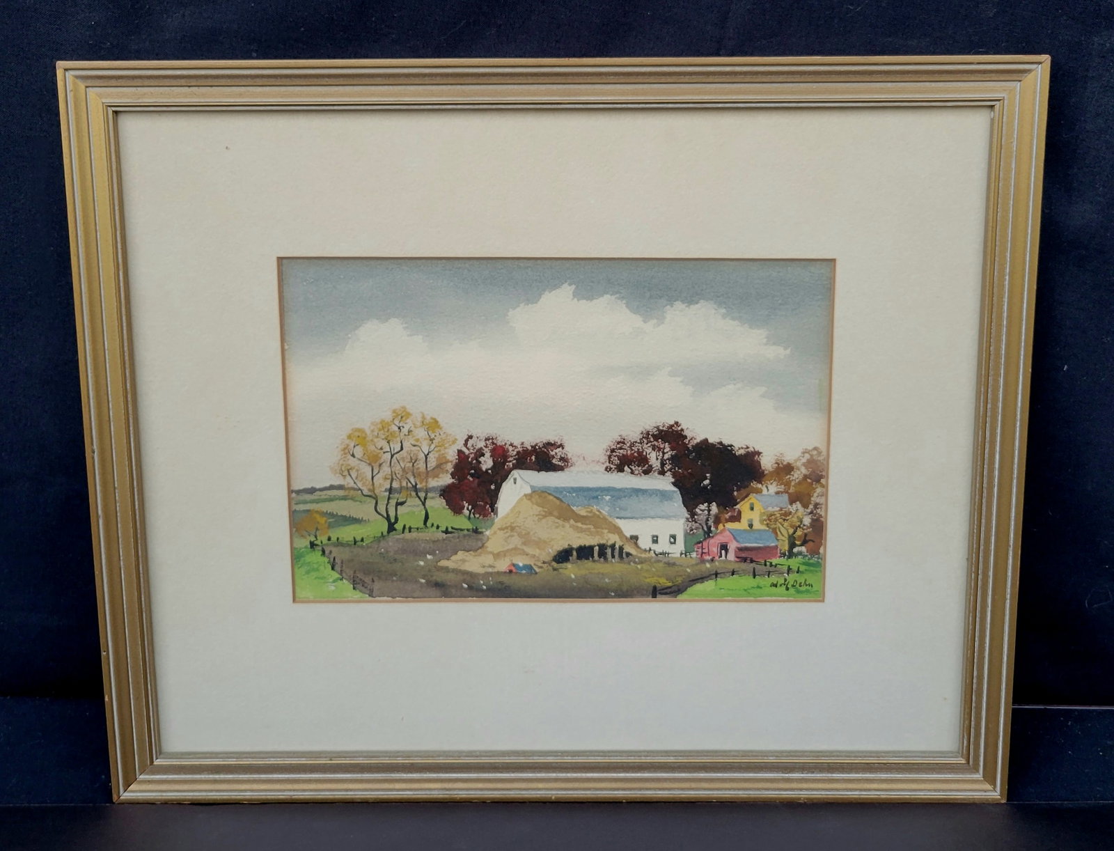 Tampa Mansion Adolf Dehn Gallery Label Sm Autumn Watercolor WPA Artist: Tampa Mansion Adolf Dehn Gallery Label Sm Autumn Watercolor WPA Artist. Watercolor, 5.8 x 8.875 inches sight, 12.375 x 15.3 x 0.75 inches framed, signed lower right, Associated American Artists New Yo